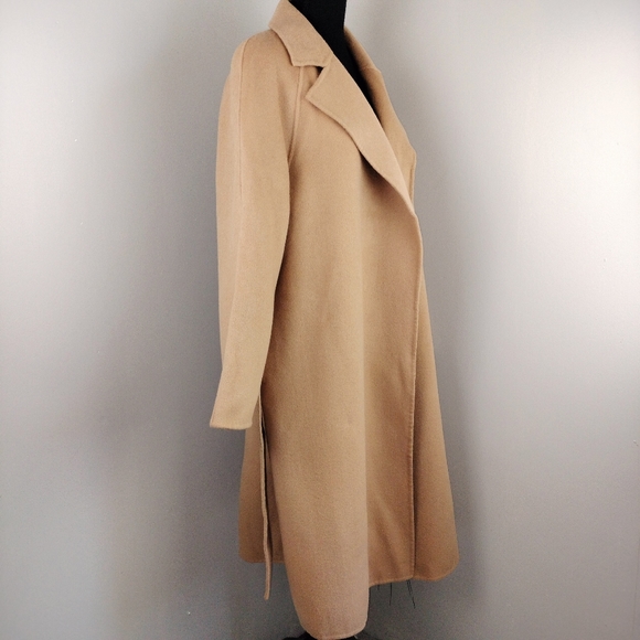 🆕 Gentle Herd 100% Wool Belted Wrap Coat in Camel - Picture 5 of 14